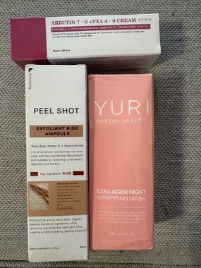 Collagen Night Wrapping Mask - Pink | Peel Shot Exfoliant Rice Ampoule